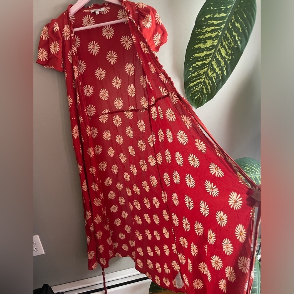 Madewell Red Dress with White Floral Design - Picture 10 of 10